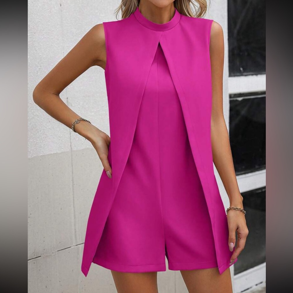 Boho mock neck romper